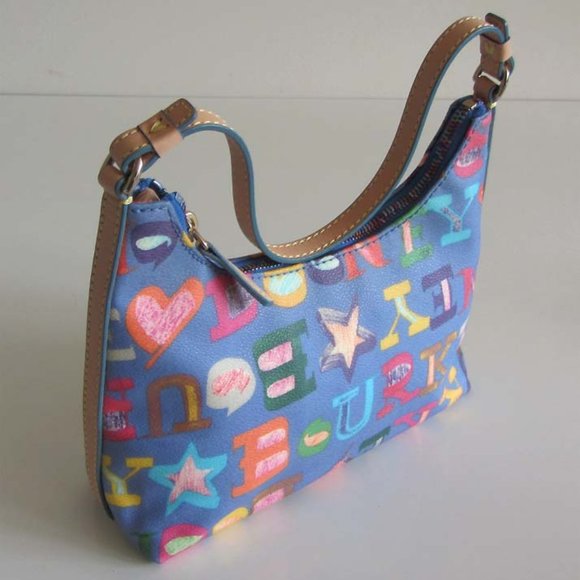 DOONEY & BOURKE multi-color coated leather hand bag shoulder bag hobo - Picture 2 of 7